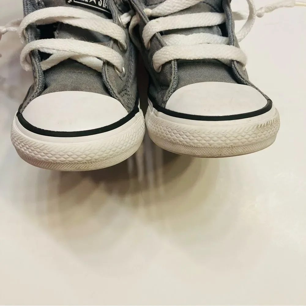 Converse Chuck Taylor Axle Infant Size 6 Grey Black Mid Top Sneakers‎ Canvas